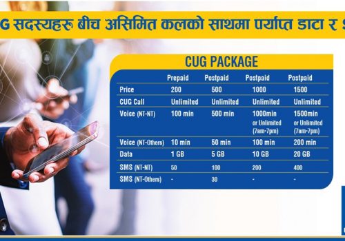 नेपाल टेलिकमले ल्यायो नयाँ सीयूजी प्याकेज, यस्ता छन् विशेषता