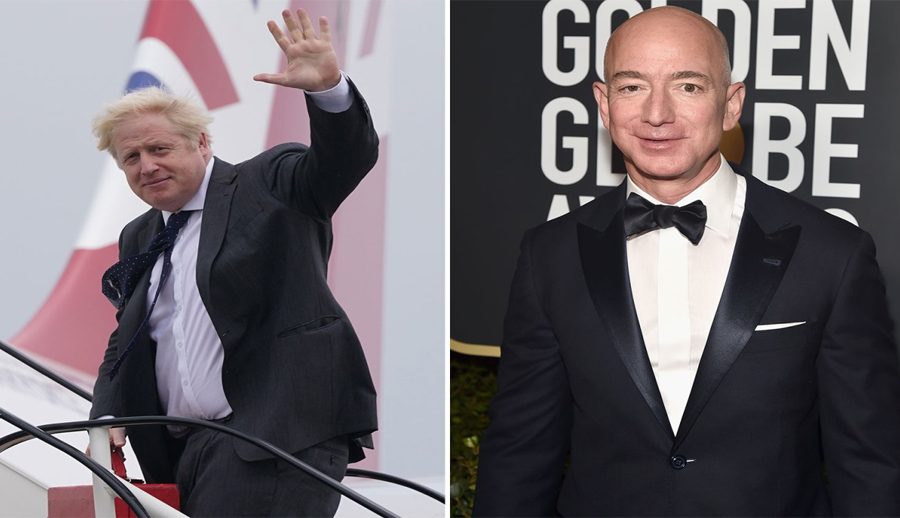 बेलायती प्रधानमन्त्री जोन्सनले करका बारेमा जेफ बेजोसलाई चुनाैती दिने