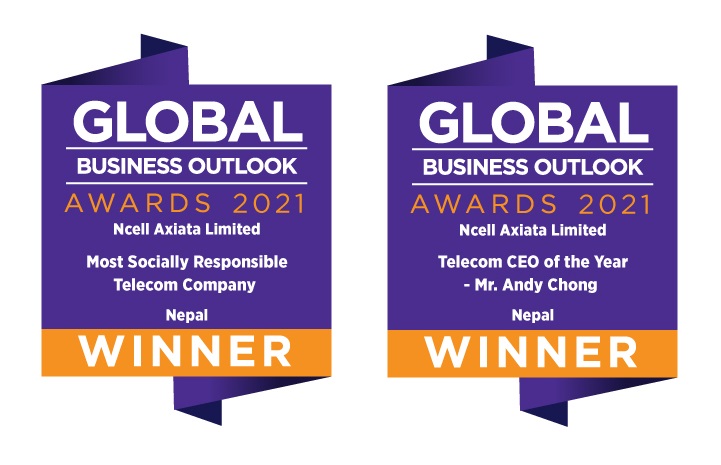 Ncell wins two Global Business Outlook Awards and shortlisted for the prestigious the World Communications Awards 2021