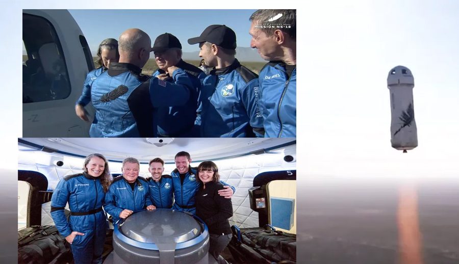 विलियम शाटनरको टोली ब्लू ओरिजनमार्फत् अन्तरिक्षको किनारामा पुगेर सकुशल फिर्ता