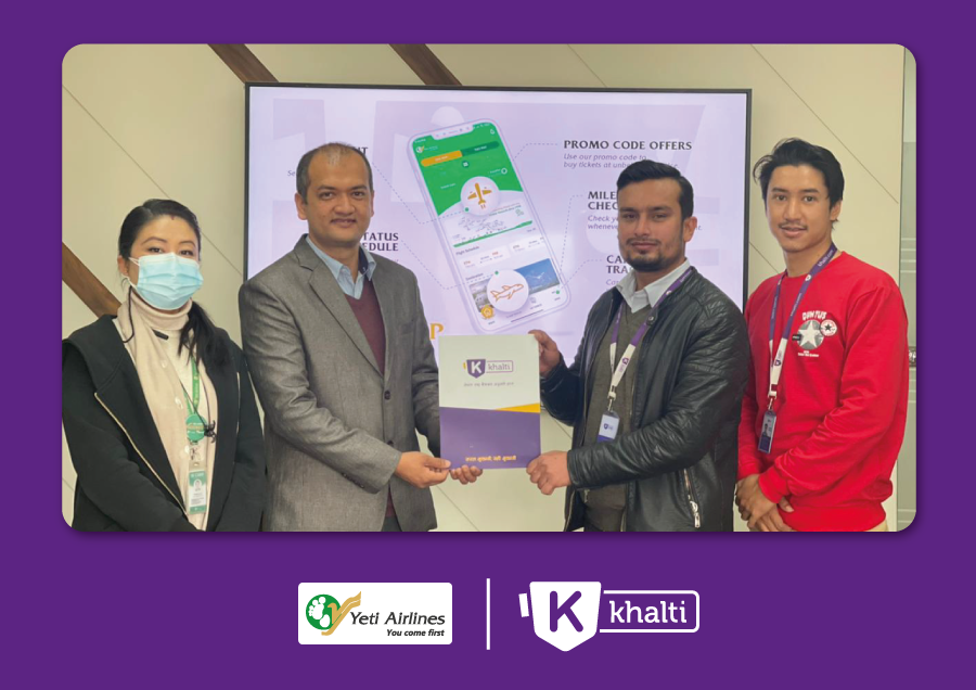 Flat Rs. 450 Cashback while paying from Khalti on Yeti’s Flight Booking