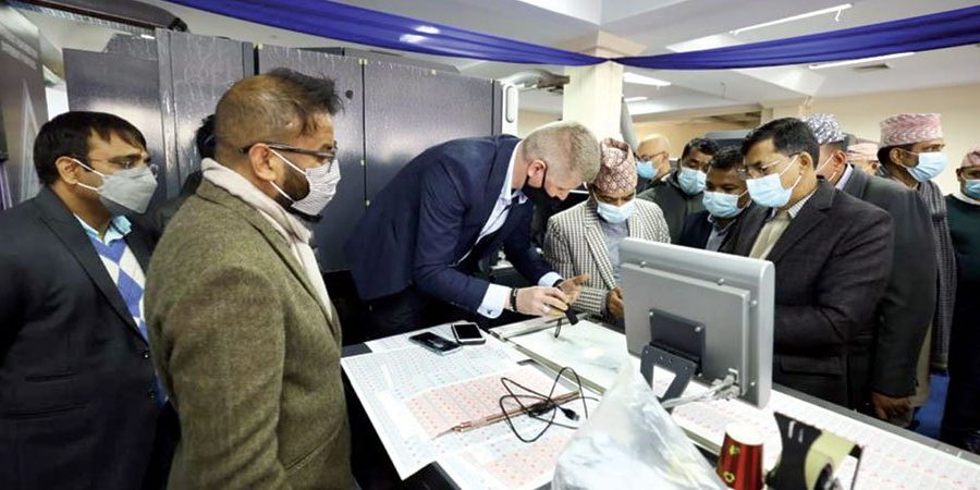 सुरक्षण मुद्रण छापाखानामा परीक्षण छपाइ