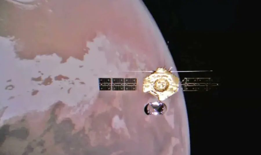 मंगल ग्रह माथिबाट चीनको मार्स अर्बिटरले खिच्यो सेल्फी