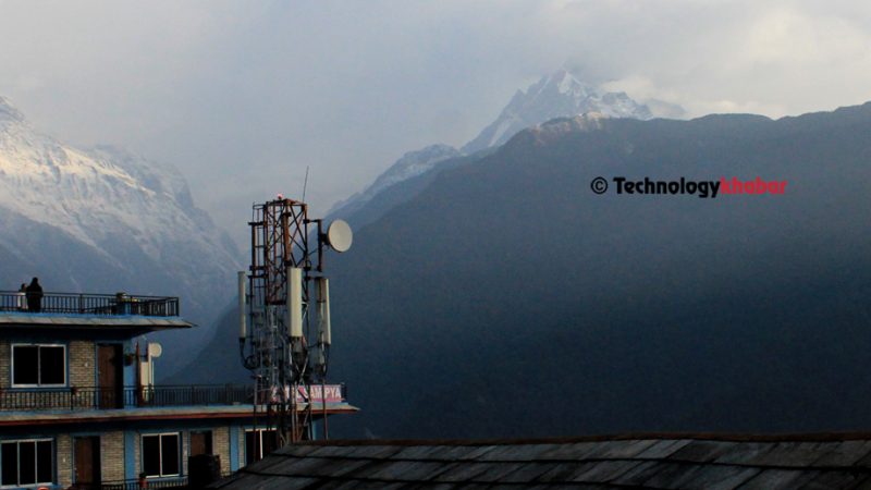 लमजुङको घले गाउँमा राखिएको मोबाइल टावर। फाइल तस्वीर