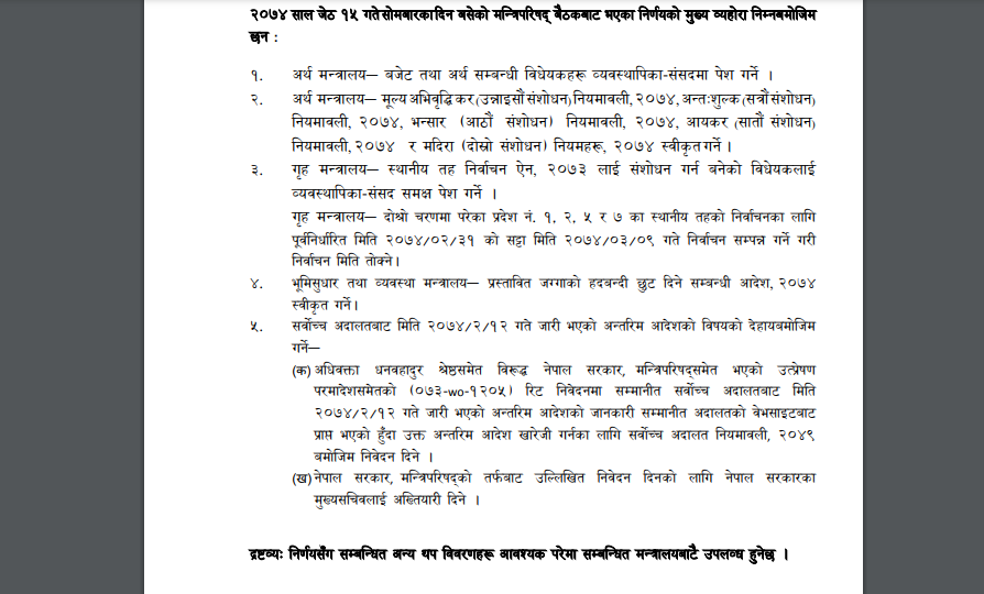 सीजीलाई अनुमति पत्र दिने मन्त्रिपरिषदको २०७४ जेठ १५ को निर्णय हालसम्म किन गोप्य?