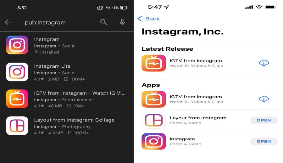 इन्स्टाग्रामद्वारा स्वतन्त्र एपहरु बूमर्याङ र हाइपरल्याप्स बन्द