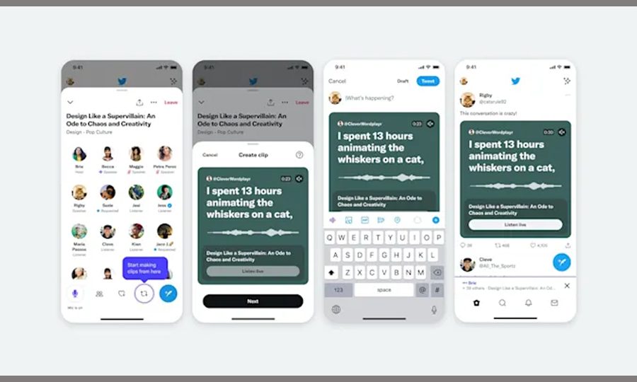 ट्विटरले स्पेसमा अडियो क्लिपहरू सिर्जना गर्ने तरिकाको परीक्षण गर्दै