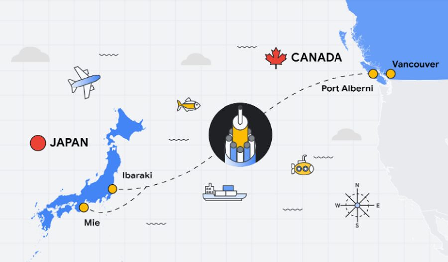 क्यानडा र एशियालाई जोड्न गुगलको ‘टोपाज’ सबसी फाइबर केबुल प्रणाली