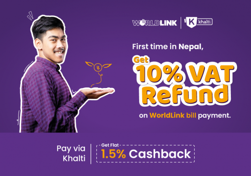 ‘खल्ती’बाट वर्ल्डलिंकको बिल भुक्तान गर्दा १० प्रतिशत भ्याट फिर्ता पाईने