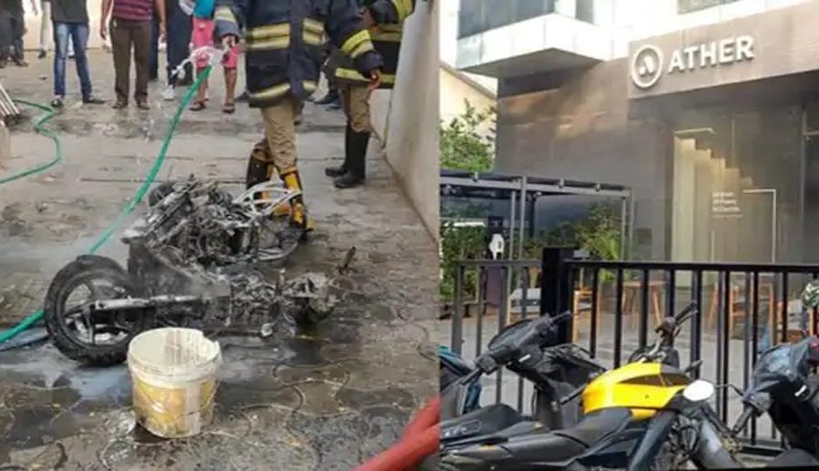 भारतमा एथर इनर्जीको शोरूममा आगलागी, इलेक्ट्रिक स्कूटर जलेर नष्ट