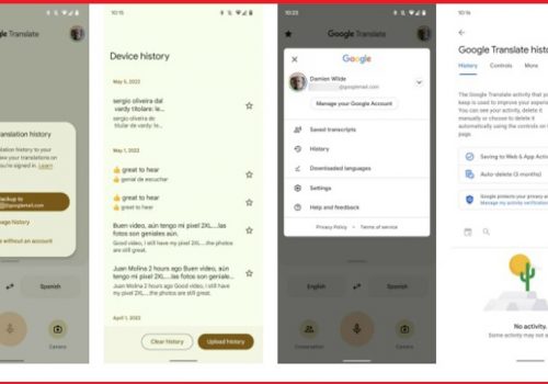 गुगल ट्रान्सलेटको सर्च हिस्ट्री अब आफ्नै एकाउन्टमा सेभ हुने
