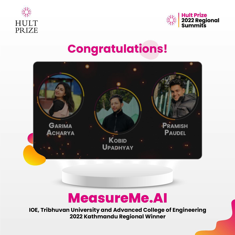 मेजरमी डट एआई टोली हल्ट प्राइज रिजनल्स-काठमाडौं समिटको बिजेता