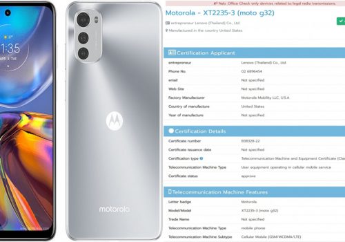 मोटोरोला मोटो जी३२ लाई थाइल्याण्डमा सर्टिफिकेशन, छिट्टै आउने संकेत