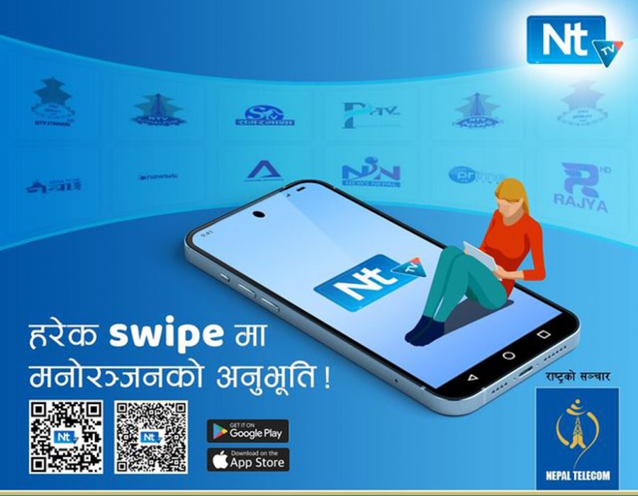 नेपाल टेलिकमको ‘एनटीटीभी’ एपको परीक्षण शुरु, फ्रि टु एयर च्यानलहरु निःशुल्क हेर्न सकिने