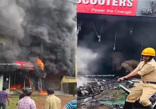 भारतमा ओकिनावाको विद्युतीय स्कुटर शोरुममा भीषण आगलागी, धेरै स्कुटर जलेर नष्ट !