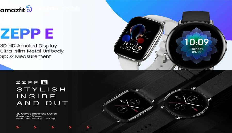 अमेजफिटको जेप ई गोलाकार र स्क्वायर दुवै आकारमा उपलब्ध