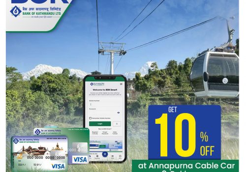 बैंक अफ काठमाण्डूको क्यूआर कोडबाट भुक्तानी गर्दा अन्नपुर्ण केबलकारमा १० प्रतिशत छुट