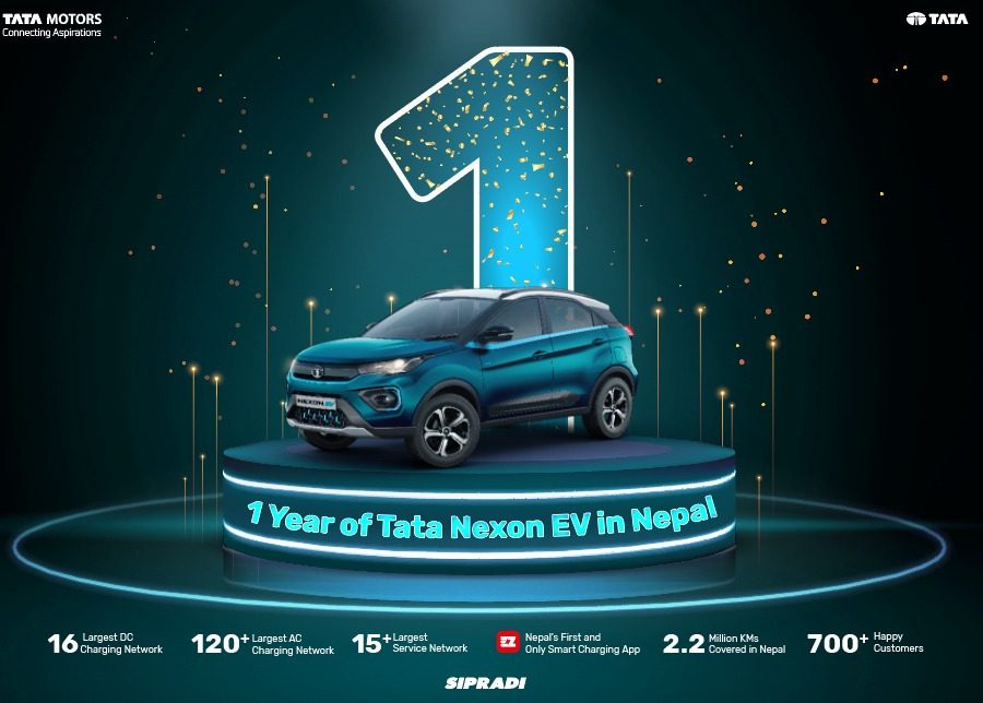 टाटा नेक्सन ईभीको प्रथम वर्ष सफलतापूर्वक पूरा