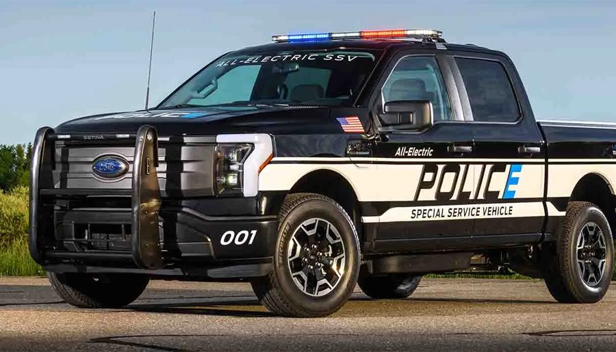 फोर्डद्वारा प्रहरीको लागि निर्मित इलेक्ट्रिक पिकअप एफ-१५० लाइटनिङ प्रो सार्वजनिक