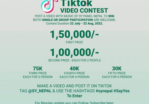 एसवाई प्यानलले टिकटक प्रतियोगिता आयोजना गर्दै, ८ लाख ८५ हजार पुरस्कार राशी