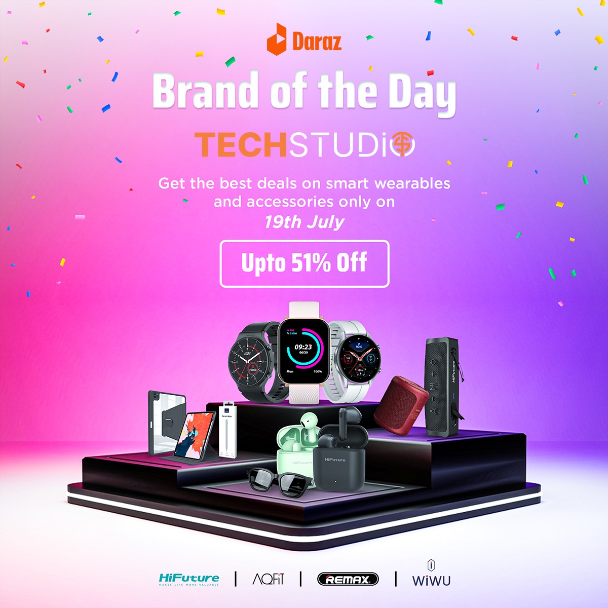 TechStudio is celebrating its Daraz Brand Day on July 19