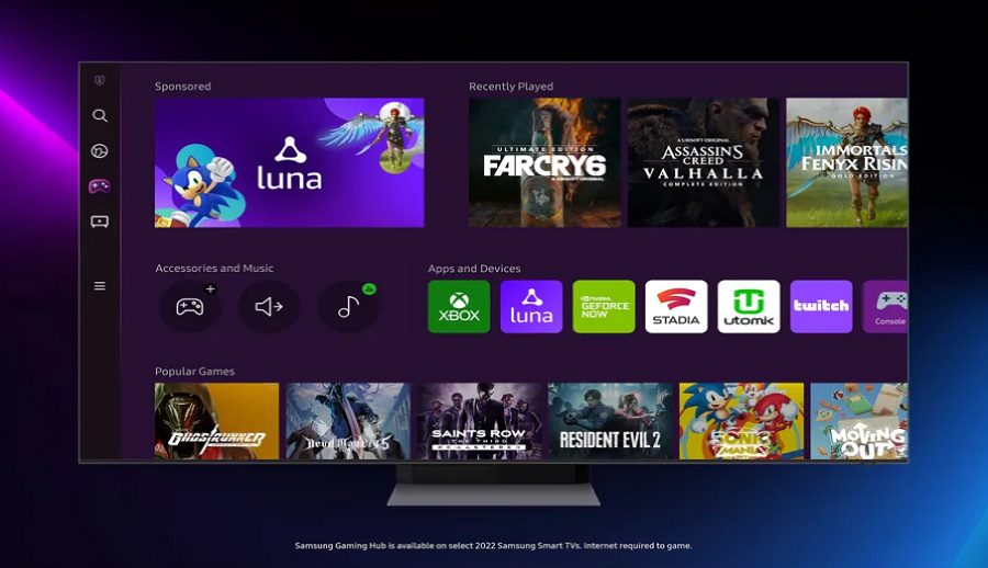 सामसङ स्मार्ट टिभी र मोनिटरमा अमेजन लुना उपलब्ध