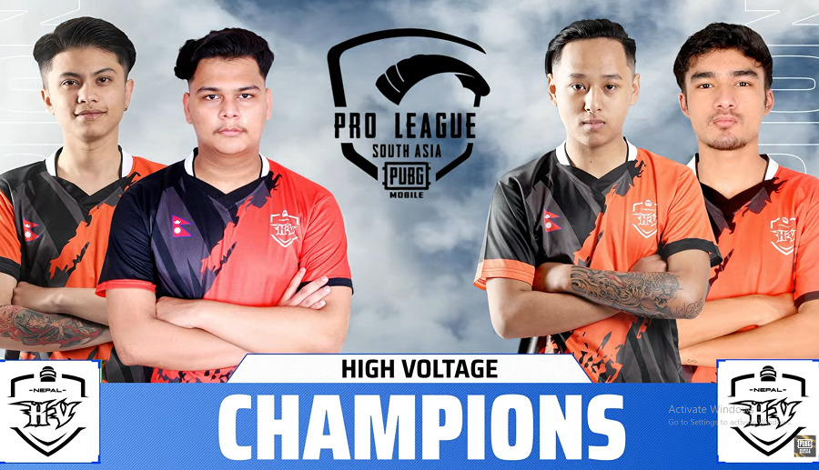 नेपाली टिम हाई भोल्टेज पब्जी मोबाइल प्रो लिग साउथ एशियाको च्याम्पियन