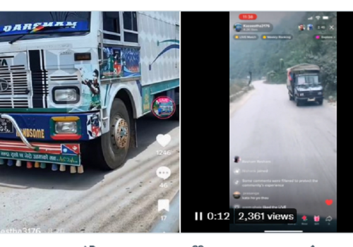 गाडी चलाउँदै टिकटक लाईभ गर्ने चालक ट्राफिक प्रहरीको कारबाहीमा