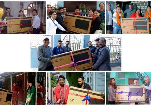 वर्ल्डलिंक कम्युनिकेशन्सको सेवा लिने ७ ग्राहकलाई ४३ इन्चको स्मार्ट टिभी कोसेली