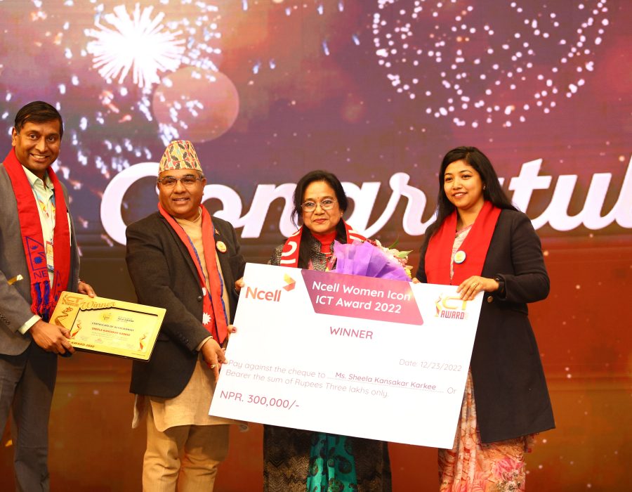 ‘Ncell Women Icon ICT Award 2022’ awarded to Sheela Kansakar Karkee