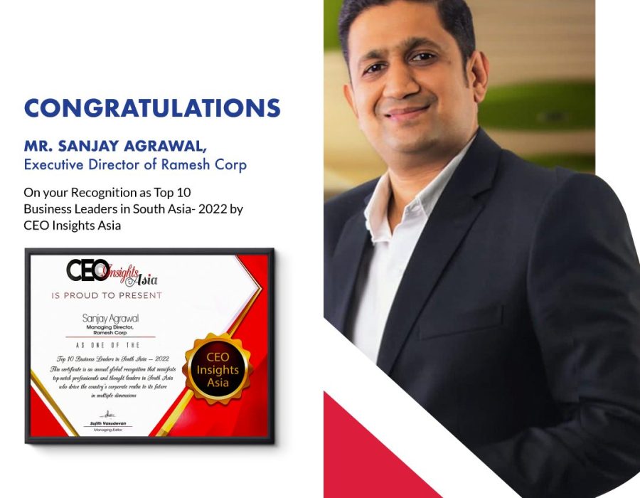 सञ्जय अग्रवाल सीईओ इनसाइट एशियाद्वारा दक्षिण एशियाका उत्कृष्ट १० बीजनेस लिडर्सको रुपमा सम्मानित