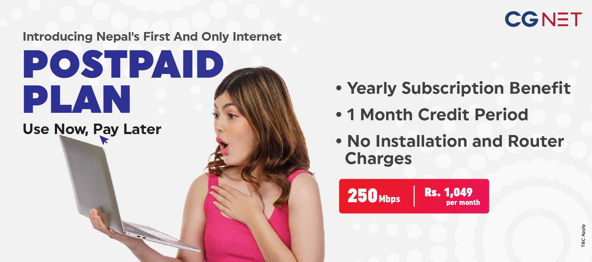 CGNET announced Nepal’s first and only postpaid internet service