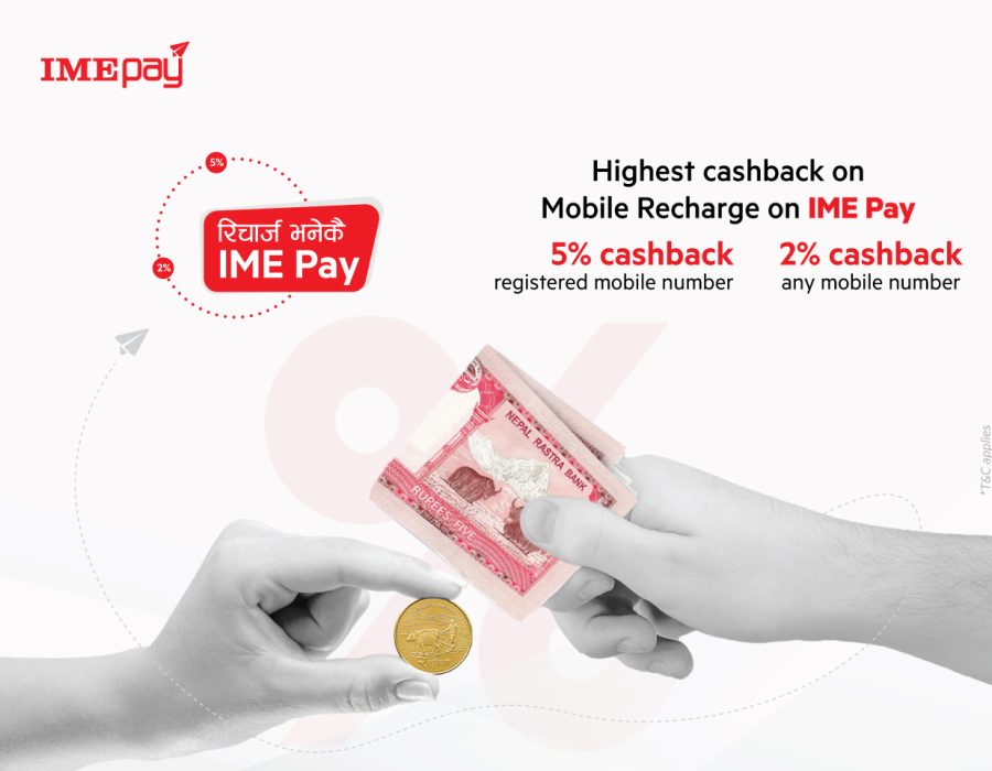 IME Pay again bring 5% cash back offer on mobile recharge