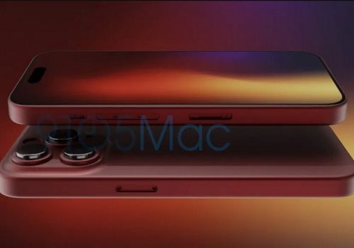 आईफोन १५ प्रो को हिरो डार्क रेड कलरको रेण्डर