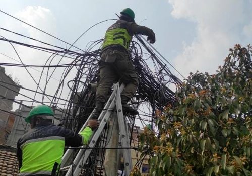 ललितपुर महानगरपालिकामा यसरी हटाईँदैछ इन्टरनेट तथा केबुलको तार