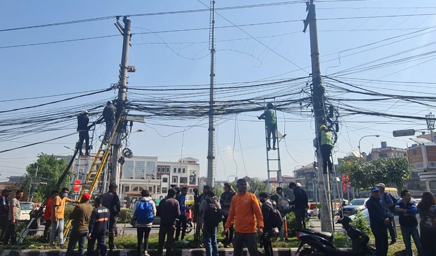 आजदेखि शुरु भयो इन्टरनेटको तार व्यवस्थापनको कार्य