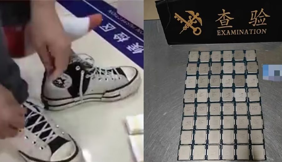 जुत्तामा लुकाएर ४८ ओटा सीपीयू देश भित्र ल्याएको आरोपमा चीनमा एक व्यक्ति पक्राउ