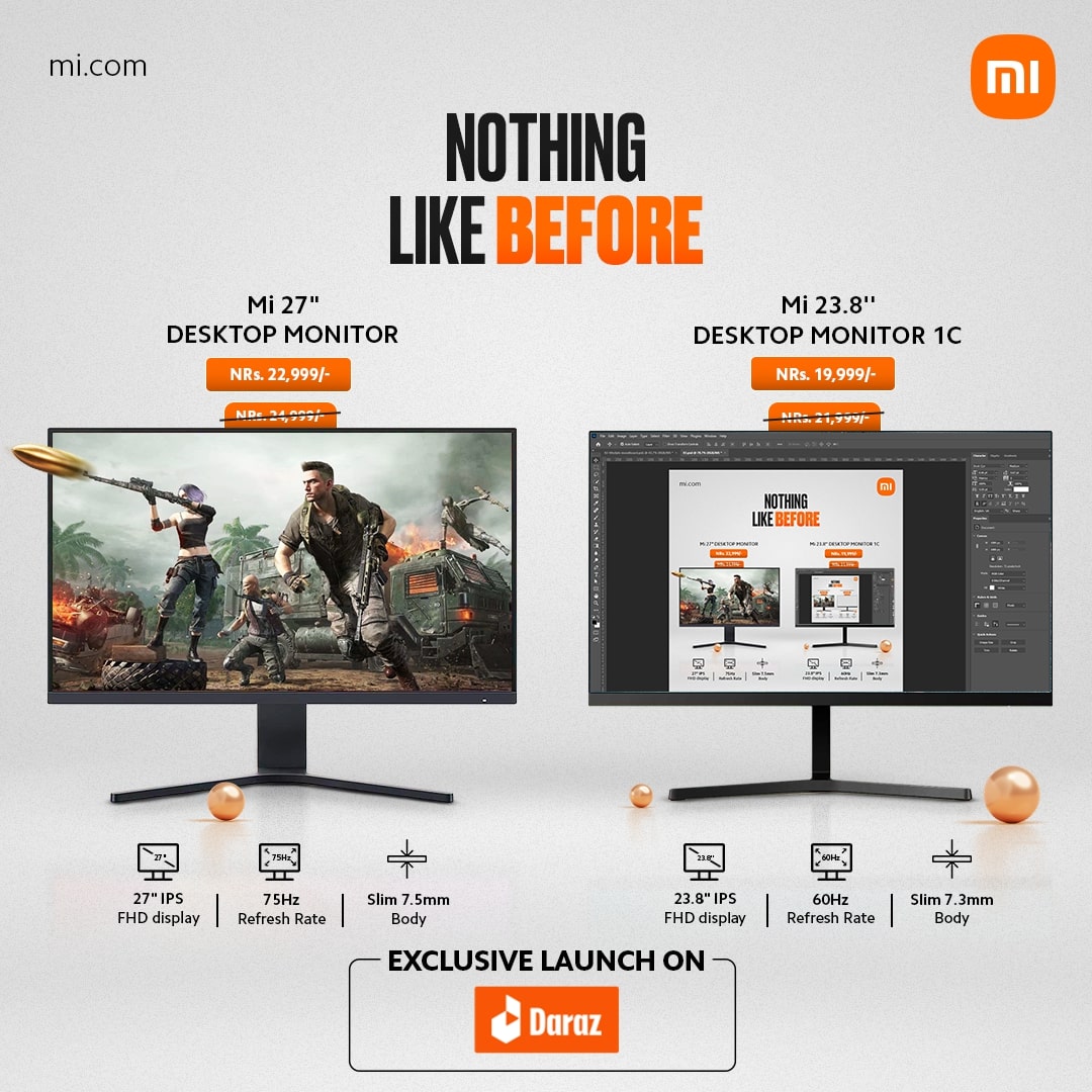 Xiaomi Introduces Two Powerful Desktop Monitors: Mi 23.8″ Desktop Monitor 1C and Mi Desktop Monitor 27″