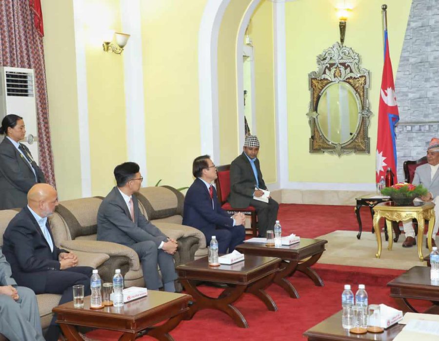 राष्ट्रपतिसँग सामसङ कम्पनीका ग्लोबल प्रेसिडेन्टको भेटवार्ता