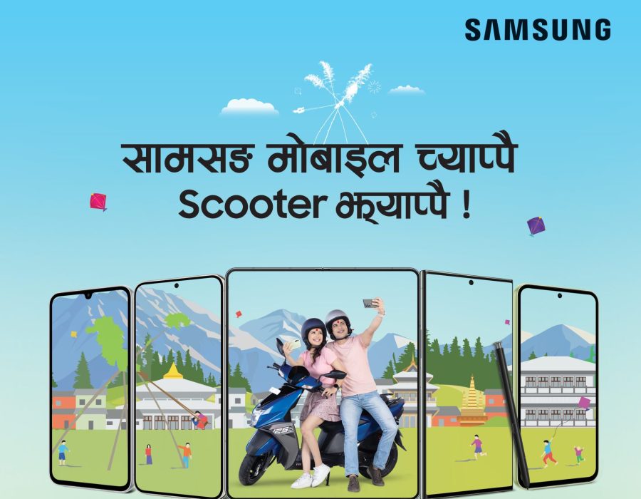 Samsung delivering Happiness this Dashain 2080 with Samsung Mobile Chyappai, Scooter Jhyappai! Offer