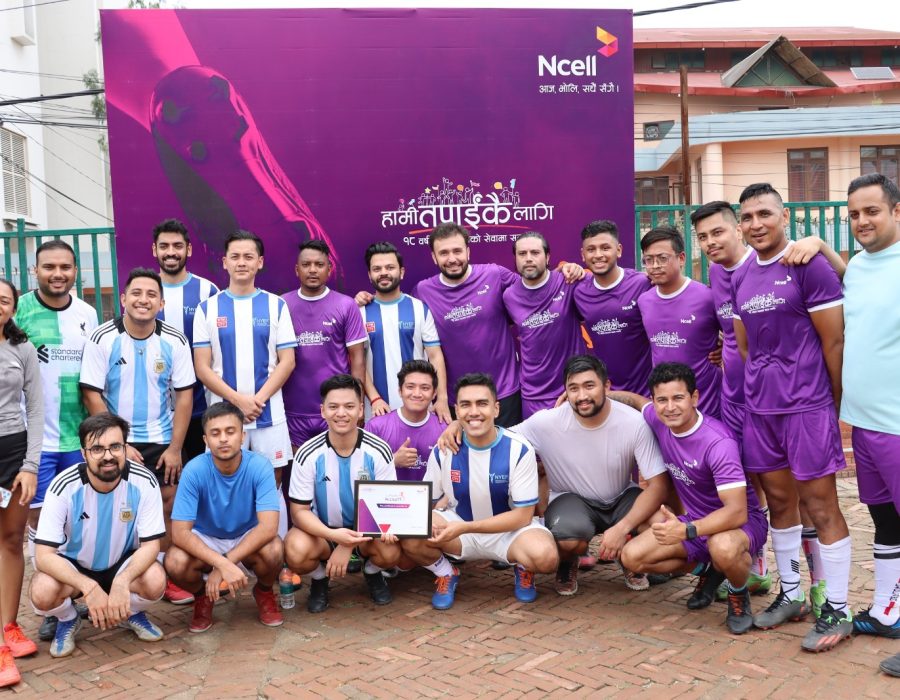 एनसेलद्वारा ‘पर्पल किकअफ’ मैत्रिपूर्ण फुटबल खेल आयोजना
