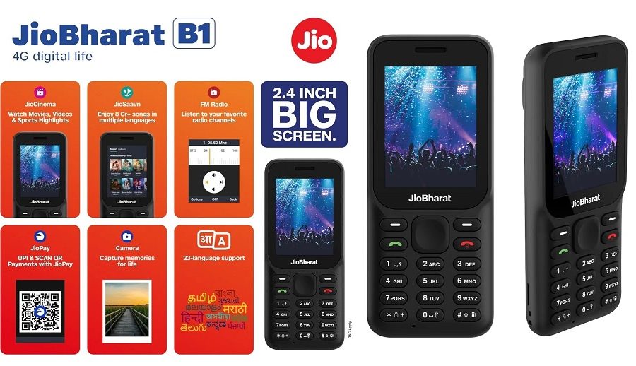 भारतीय अपरेटर जियोको नयाँ फिचर फोन जियोभारत बी१ भारतमा लन्च