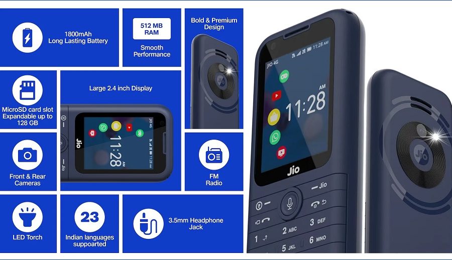 जियोफोन प्राइमा फोरजी स्मार्ट फीचर फोन भारतमा लन्च