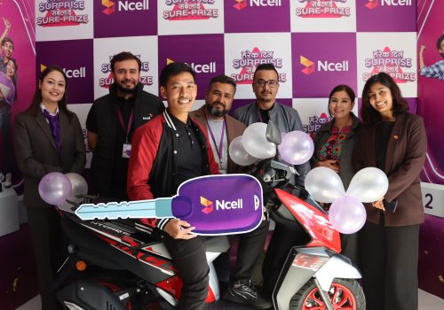 Ncell’s 7 lucky customers ride away with scooters as bumper prize winners
