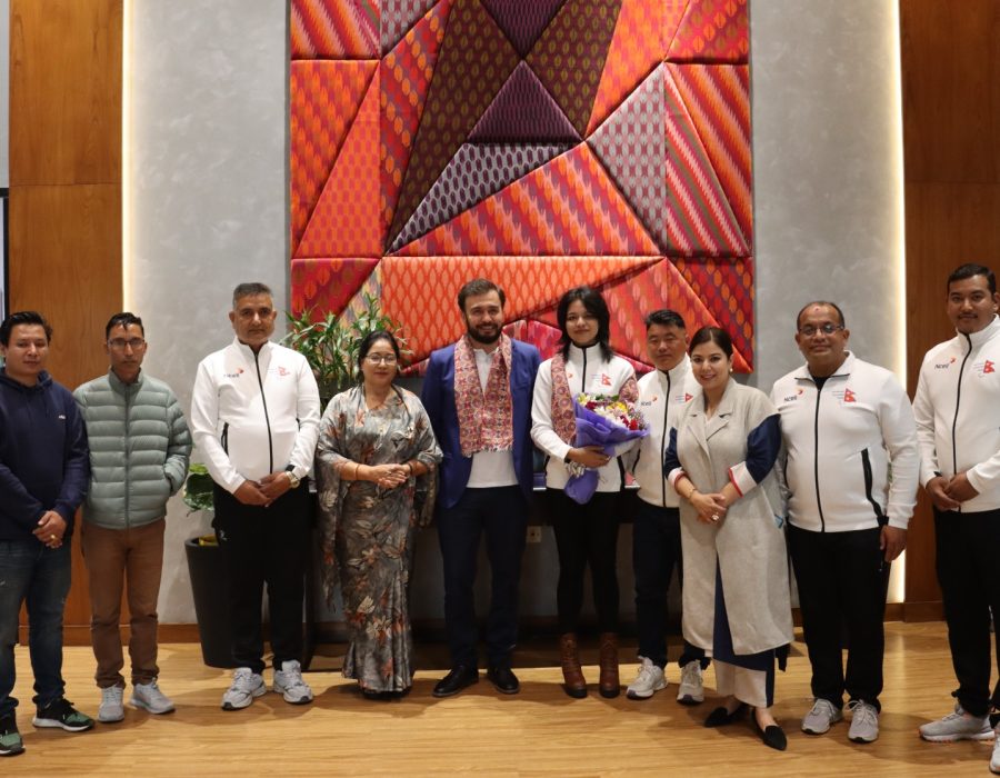 एनसेलद्वारा एसियाली पारा खेलकुदमा ऐतिहासिक पदक विजेता पलेशा गोवर्धनको सम्मान