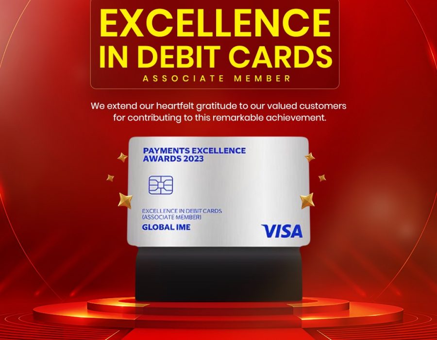 ग्लोबल आइएमई बैंक भिजा पेमेन्ट एक्सिलेन्स अवार्ड २०२३ बाट सम्मानित