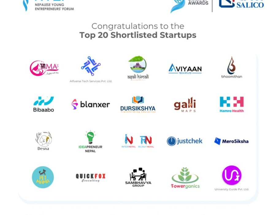एनवाईईएफ स्टार्टअप अवार्डसका लागि २० उत्कृष्ट स्टार्टअपहरू छनोट