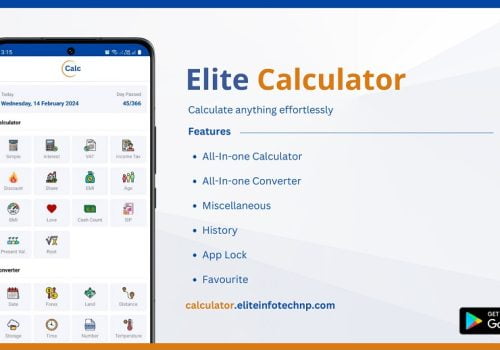 ‘एलिट क्याल्क’ एप सार्वजनिक, क्यूआर कोड जेनरेटर सहित अल–इन–वान क्याल्कुलेटर र कन्भर्टरको सुबिधा