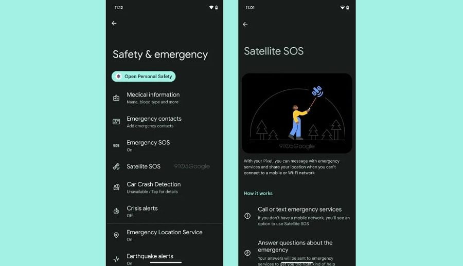 गुगल पिक्सेल फोनहरूमा छिटै स्याटेलाइट एसओएस फिचर उपलब्ध हुनसक्ने