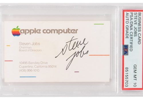 एप्पलका स्टिभ जब्सको हस्ताक्षर भएको बिजनेस कार्ड १ लाख ८१ हजार डलरमा लिलामी